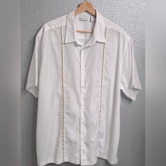 Cubavera White Classic Fit Panel Shirt    Size XL - Picture 1 of 8